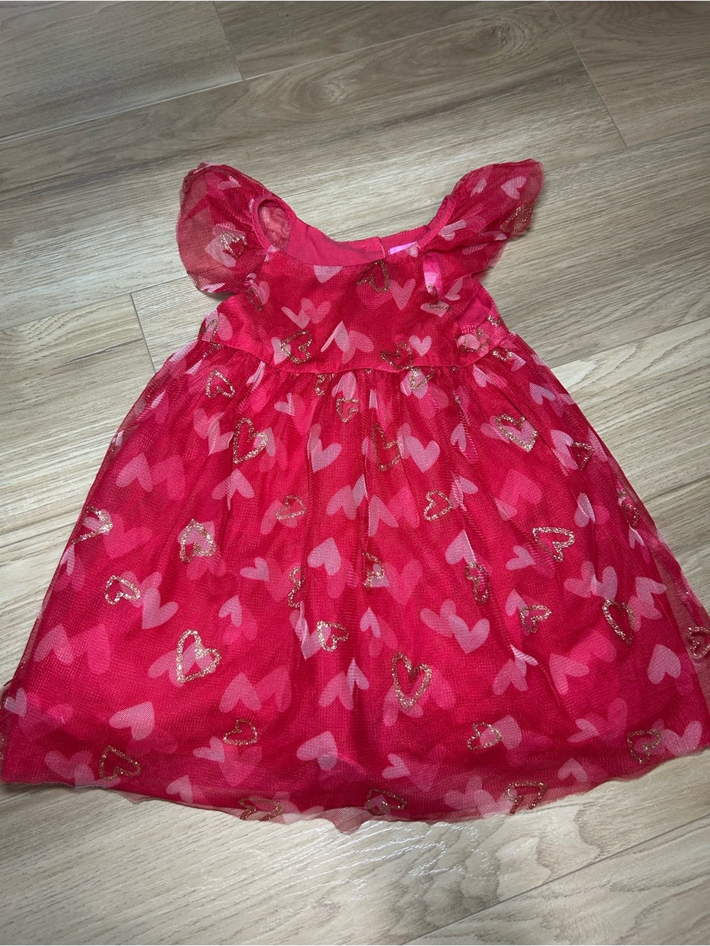 Isaac Mizrahi Hot Pink Dress with Gold Heart Accents